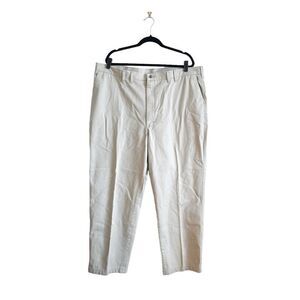 Lee Performance Khakis Mens Straight Leg High Rise Light Wash Tan Pants Size 4